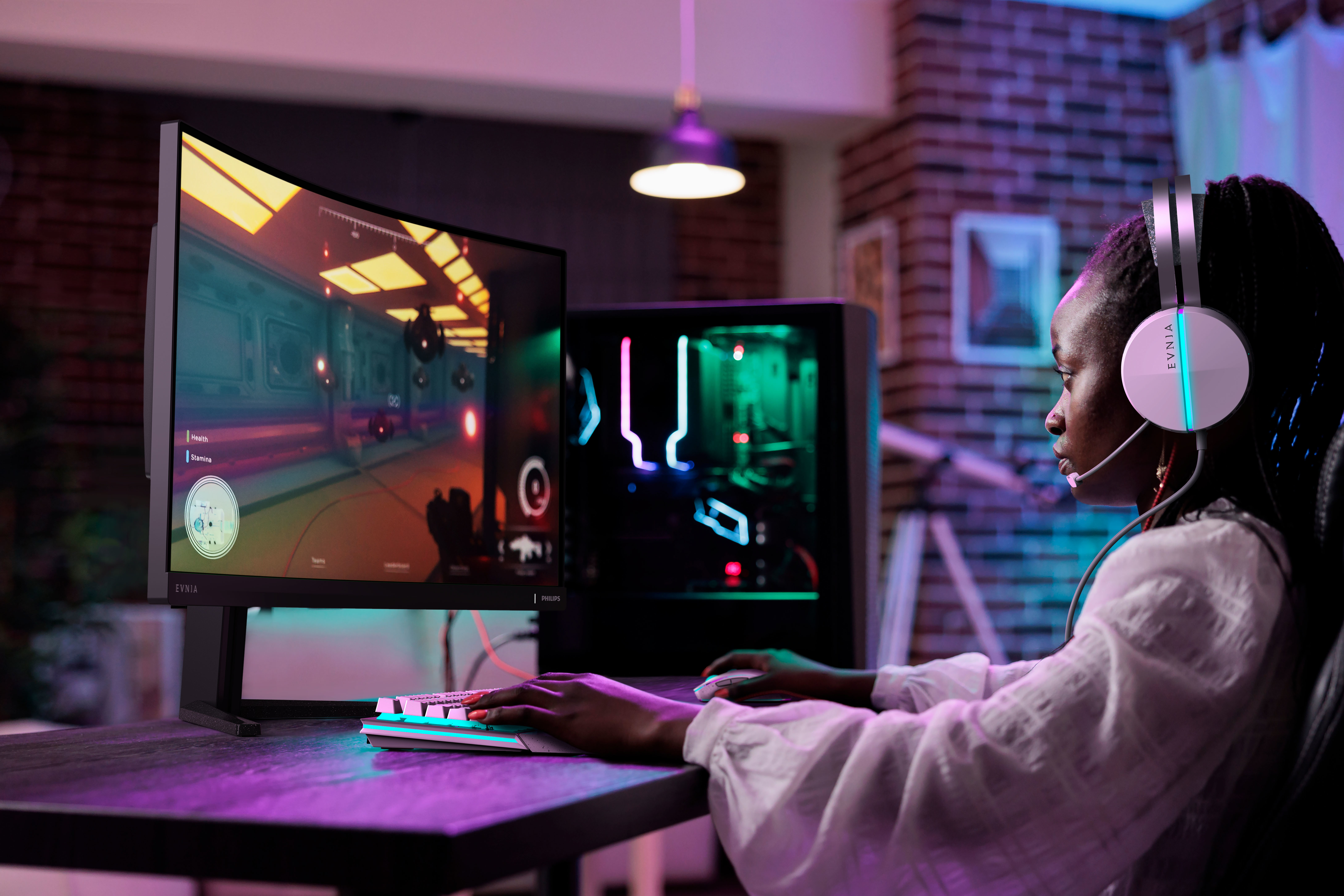 Philips 32M2C5500W/00 32'' VA Curved Monitor 2560 x 1440 240 Hz 0.5ms 2x HDMI - 32 - DisplayPort, Ansicht 2