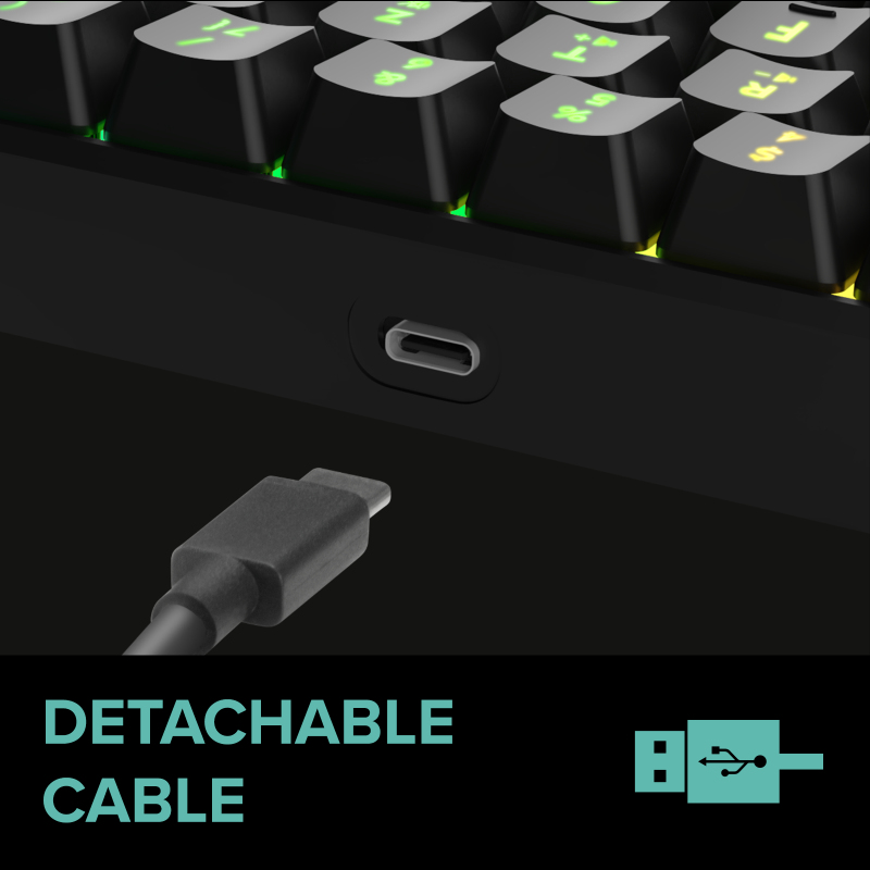 SPEEDLINK Gaming Tastatur LETOS RGB 60% Keyboard schwarz retail - TL: Deutsch, QWERTZ, Ansicht 3