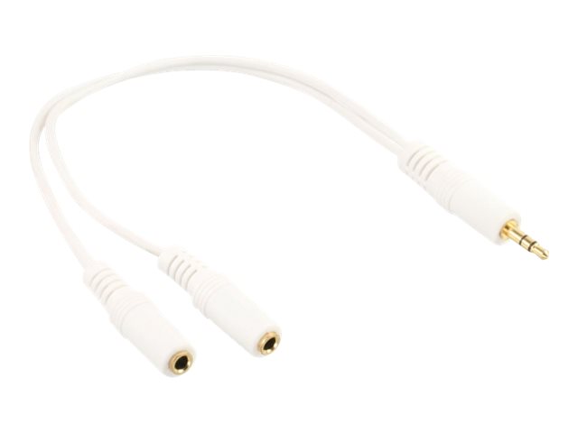 InLine Klinken Y-Kabel - 35mm ST an 2x 35mm BU - Stereo - weißvergoldet - 01m