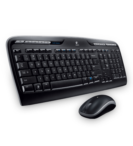 Logitech Wireless Combo MK330, Volle Größe (100%), Kabellos, USB, Schwarz, Maus enthalten