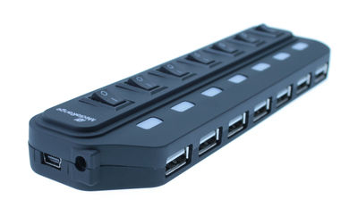 MEDIARANGE MRCS504 - Hub - 7 x USB 2.0 - Desktop, Ansicht 3