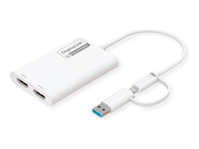 ROLINE Dockingstation - USB-C / USB-A - 2 x
