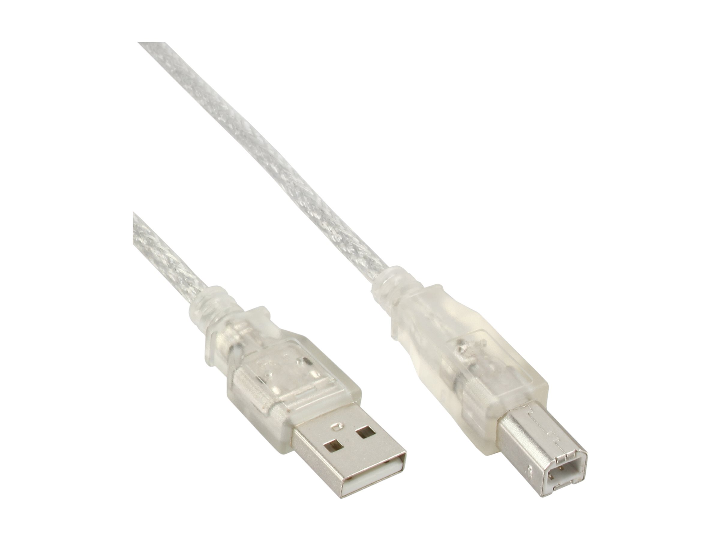 InLine USB 2.0 Kabel - A an B - transparent - 2m