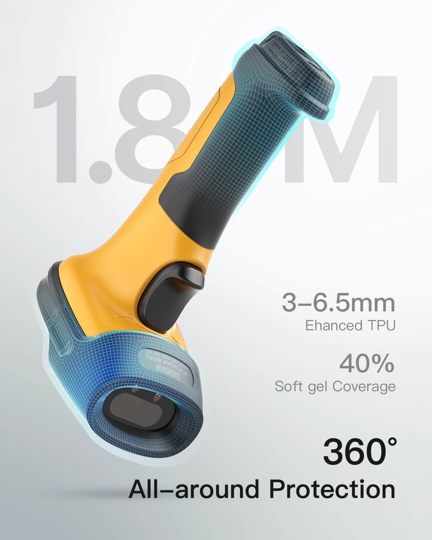 Inateck Barcodescanner P6-AI yellow[BCST-P6-AI_yellow], Ansicht 2