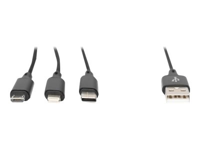 DIGITUS 3-in-1 USB-Ladekabel, 1m