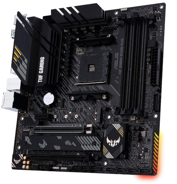 ASUS TUF GAMING B550M PLUS, AMD, Socket AM4, 3rd Generation AMD Ryzen™ 3, 3rd Generation AMD Ryzen 5, 3rd Generation AMD Ryzen™ 7, 3rd..., DDR4-SDRAM, 128 GB, DIMM