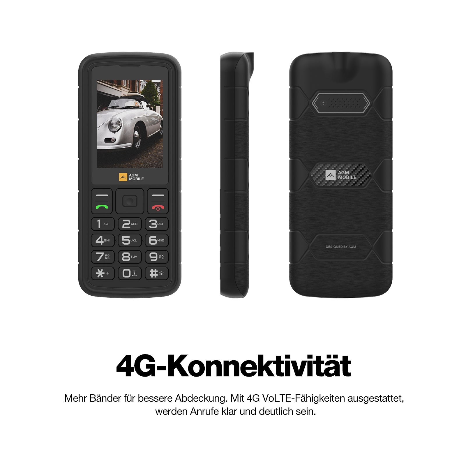 AGM Mobile M9 Bartype IP68/IP69 Rugged - Mobiltelefon - 1.000 mAh, Ansicht 2