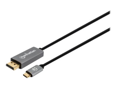 Manhattan USB-C to DisplayPort 1.4 Cable, 8K@60Hz, 2m, Male to Male, Black, Three Year Warranty, Polybag - DisplayPort-Kabel - USB-C (M)