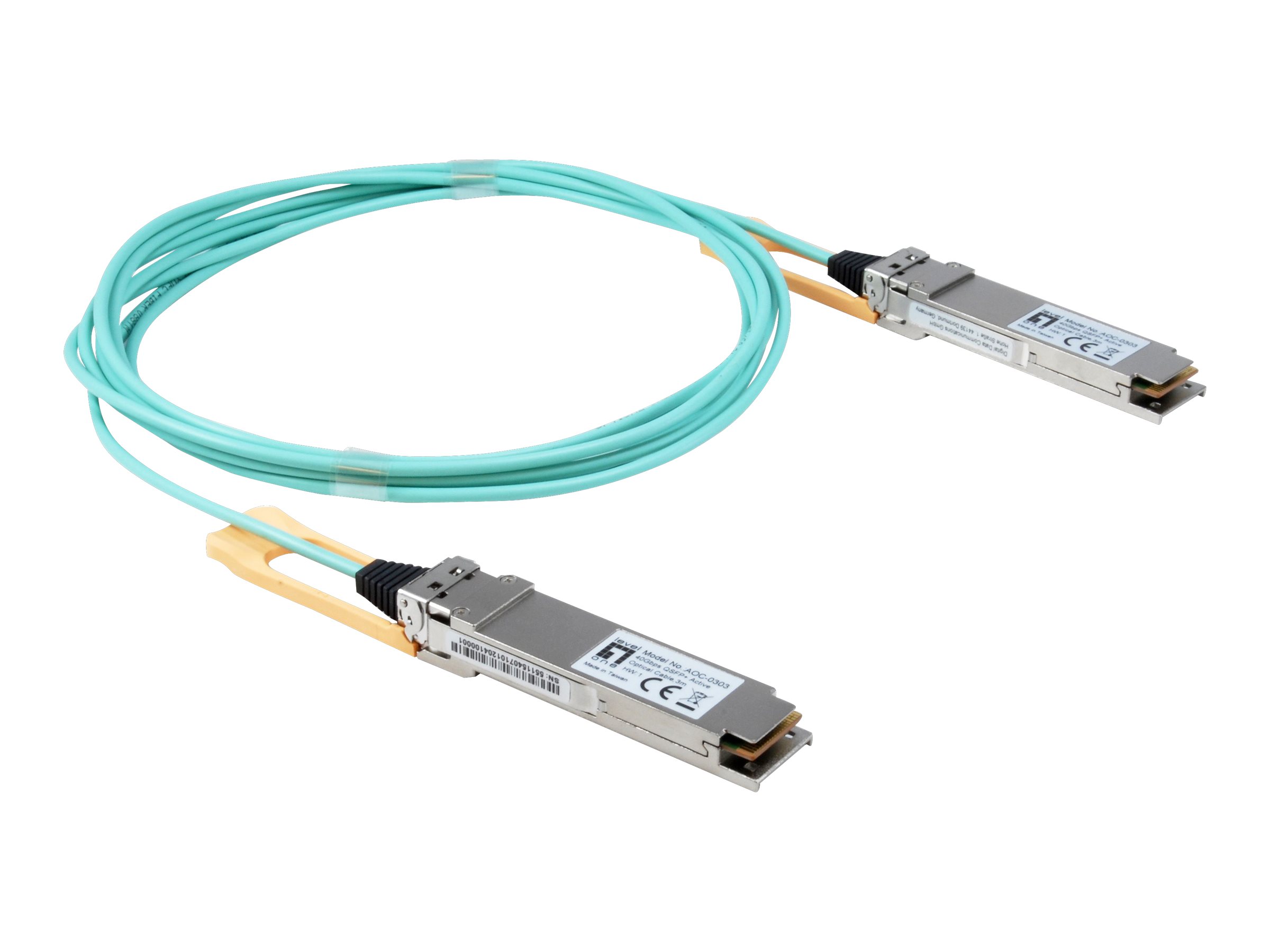 LevelOne 100GBase-AOC Direktanschlusskabel - QSFP28 zu SFP28 - 3 m - Glasfaser - IEEE 802.3bm - Active Optical Cable (AOC)