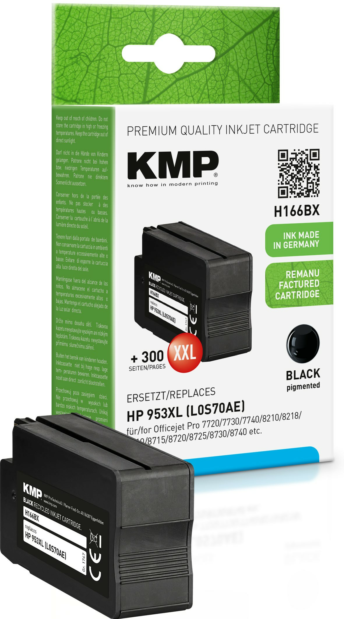 KMP H166BX - 55 ml - Hohe Ergiebigkeit - Schwarz - kompatibel - Tintenpatrone (Alternative zu: HP 953XL, HP L0S70AE), Ansicht 3