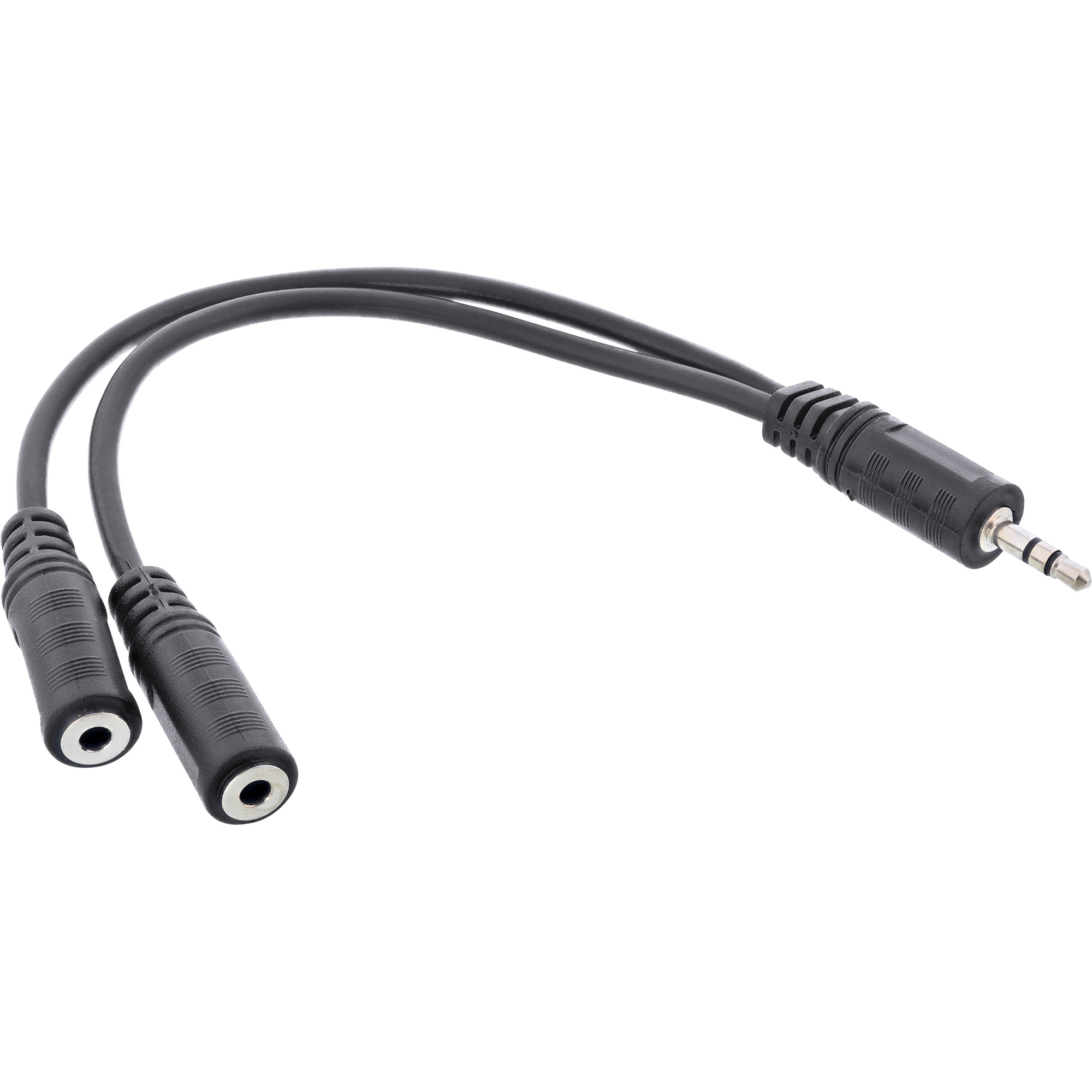InLine Klinken Y-Kabel - 3,5mm Klinke ST an 2x 3,5mm Klinke BU - Stereo - 0,2m Image