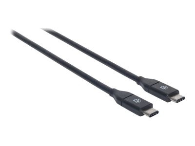 Manhattan USB-C to USB-C Cable, 1m, Male to Male, Black, 10 Gbps (USB 3.2 Gen2 aka USB 3.1)