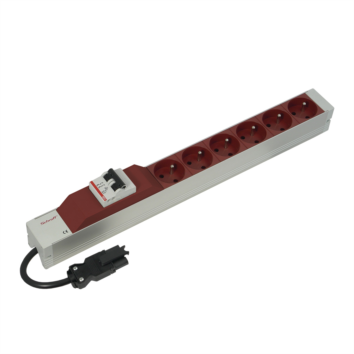 SCHROFF SOCKET STRIP 6-WAY UTE RED, Ansicht 2