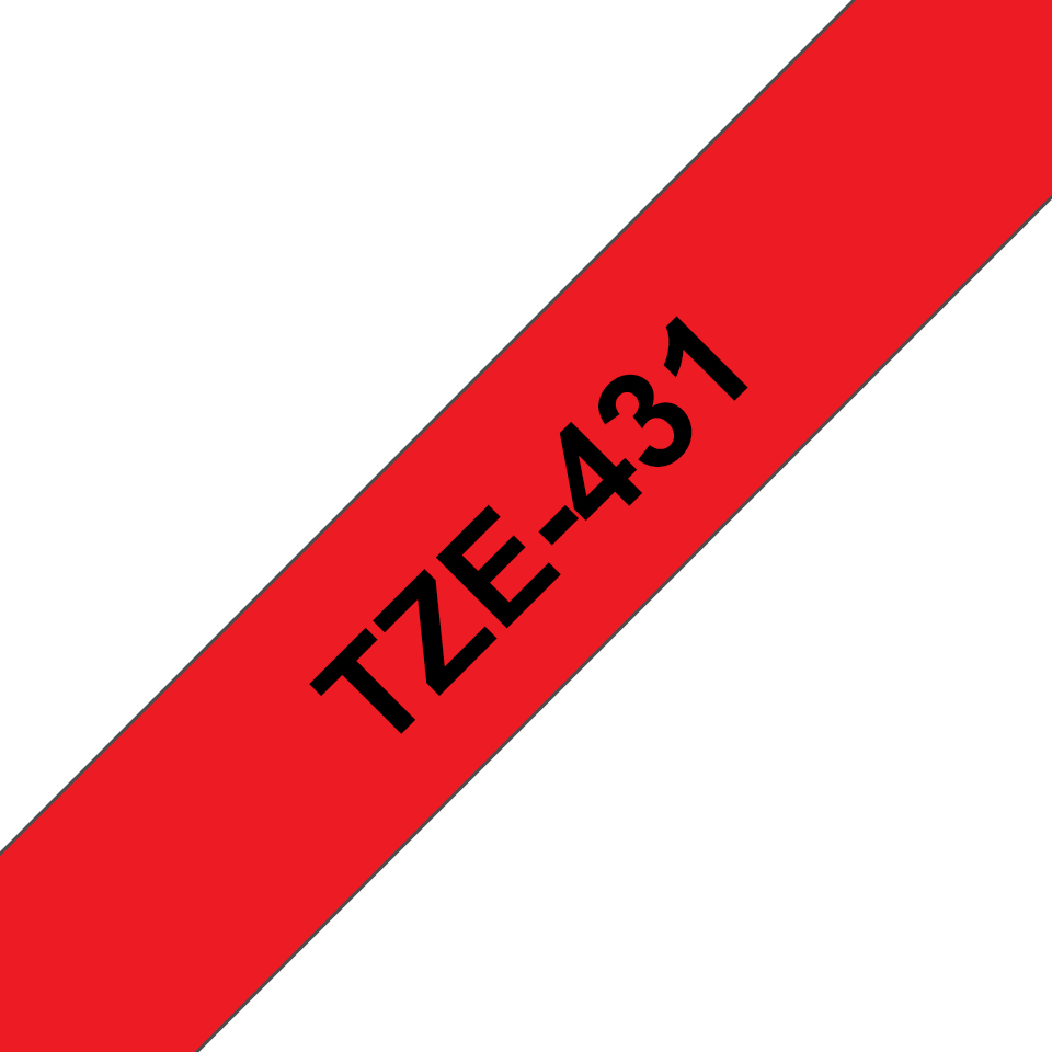 Brother TZe-431 - Schwarz auf rot - Rolle (1,2 cm x 8 m), Ansicht 2
