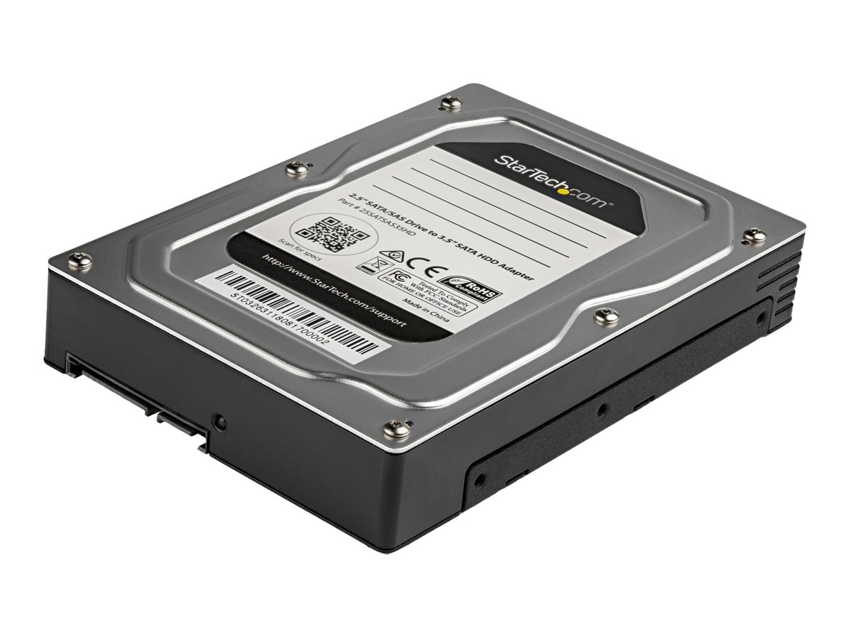 StarTech.com 2,5" auf 3,5" Festplatten Adapter - für SATA und SAS SSDs/ HDDs - 2,5 Zoll Festplattenadapter - Speichergehäuse - 2.5" (6.4 cm)