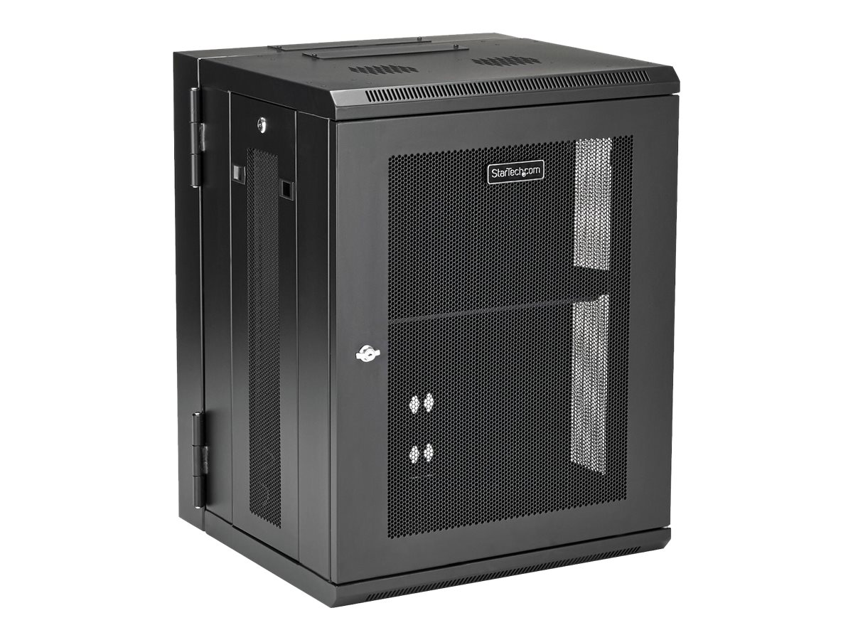 StarTech.com 15HE Wandmontage Server Rack - bis zu 51cm tief - Gehäuse mit Scharnier - Netzwerkschrank, Ansicht 2