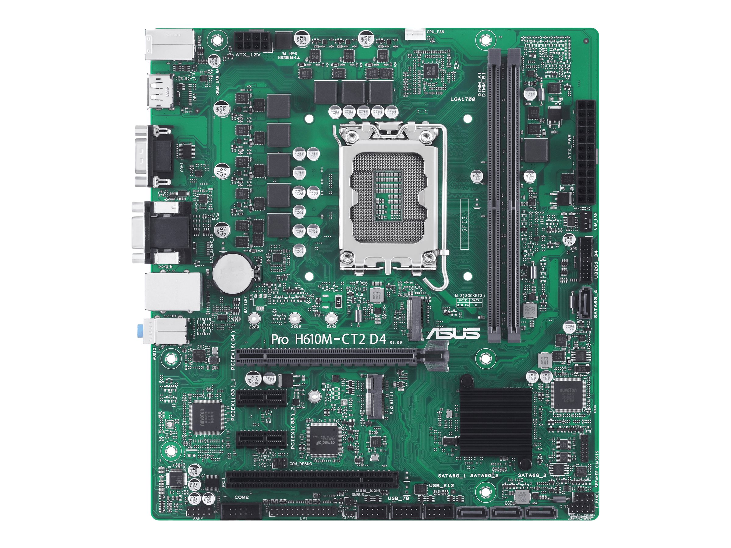 ASUS PRO H610M-CT2 D4-CSM - Motherboard - micro ATX - LGA1700 Sockel - H610 Chipsatz - USB 3.2 Gen 2, USB 3.2 Gen 1 - Gigabit LAN - Onboard-Grafik (CPU erforderlich)