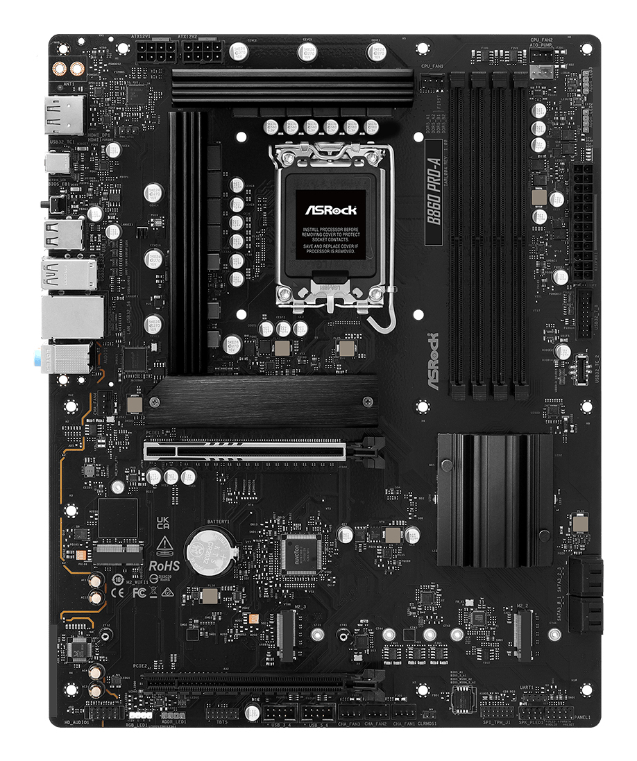ASRock B860 Pro-A - Motherboard - ATX - LGA1851-Sockel - B860 Chipsatz, Ansicht 2