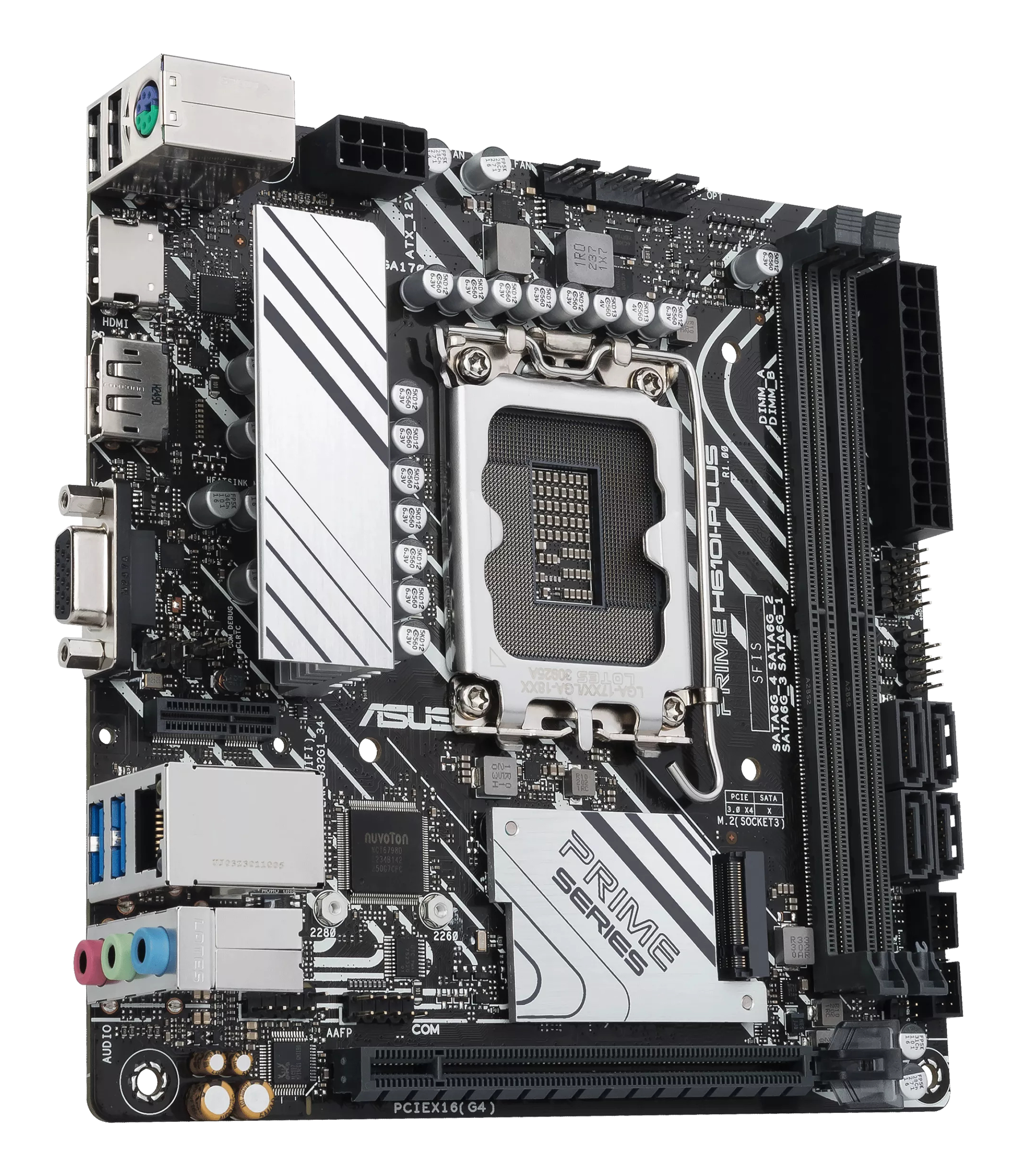ASUS PRIME H610I-PLUS-CSM - Motherboard - Mini-ITX - LGA1700-Sockel - H610 Chipsatz - USB 3.2 Gen 1 - Gigabit LAN, Ansicht 4