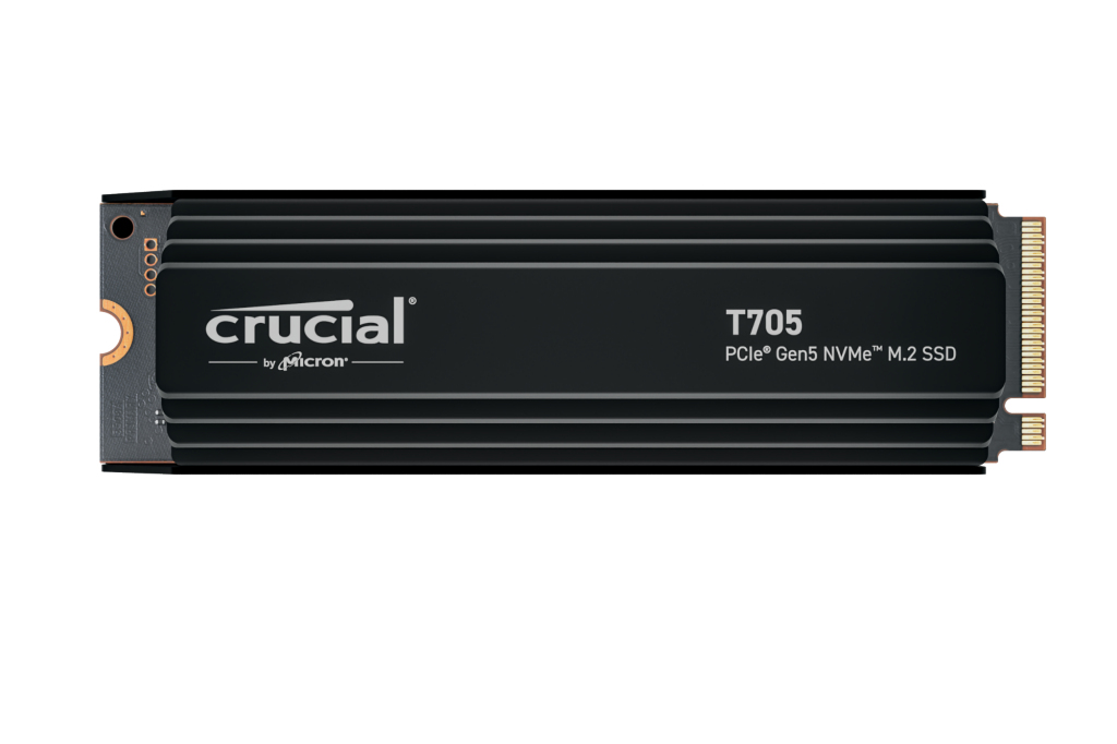 Crucial T705 with heatsink   1TB PCIe Gen5 NVMe M.2 SSD, Ansicht 2