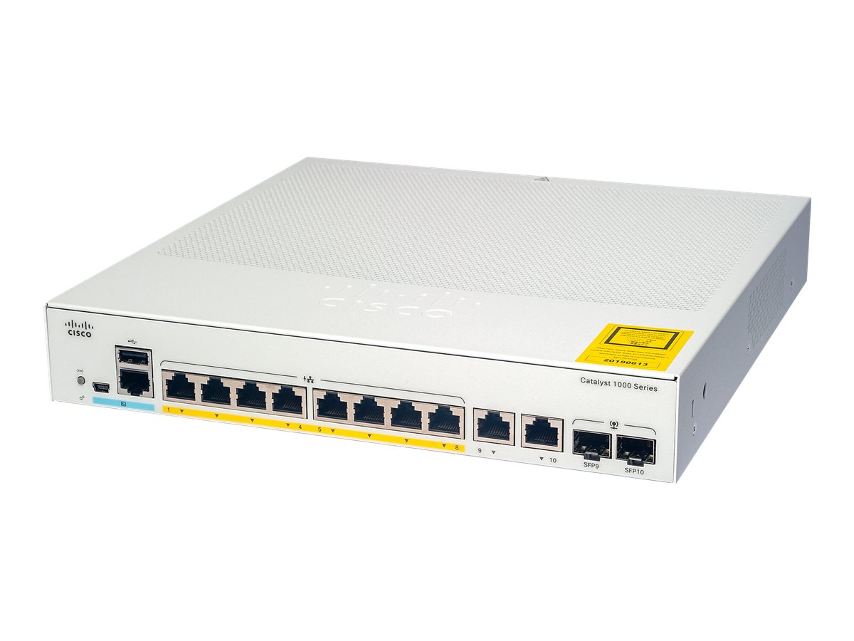 Cisco Catalyst 1000 8port GE POE 2x1G SFP (C1000-8P-2G-L)