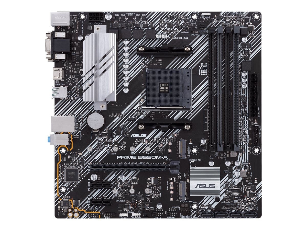 ASUS PRIME B550M-A - Motherboard - micro ATX - Socket AM4 - AMD B550 - USB 3.2 Gen 1, USB 3.2 Gen 2 - Gigabit LAN - Onbo