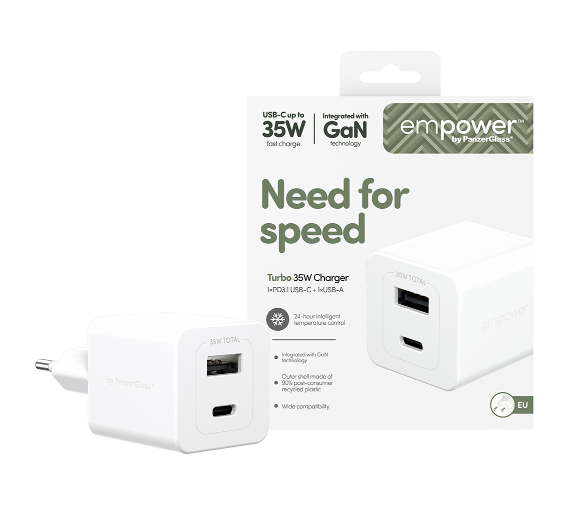 PanzerGlass USB-Wandladegerät Turbo 35 W inkl. USB-C+ USB-A, Ansicht 2