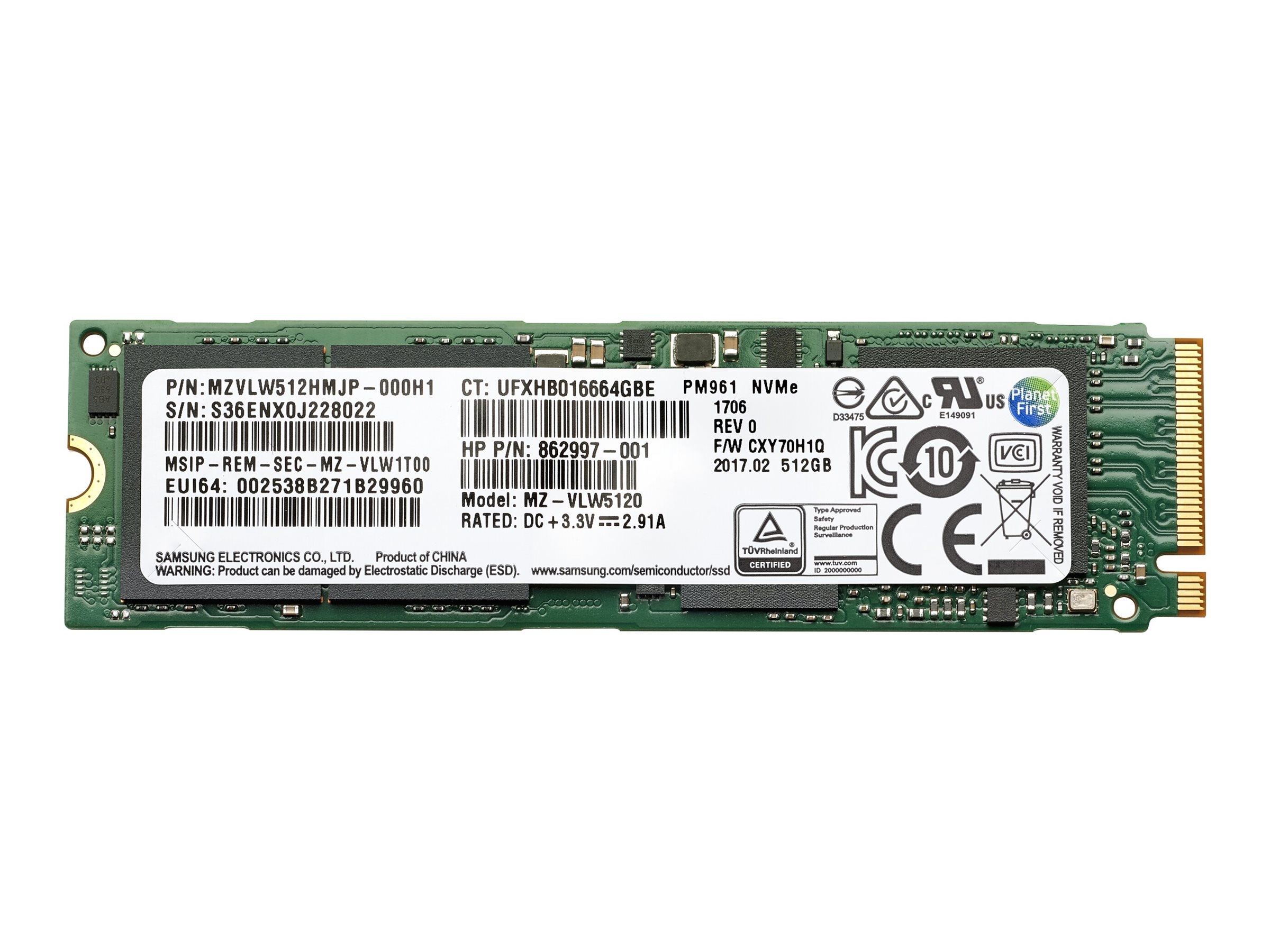 HP  SSD - 512 GB - intern - M.2 2280 - PCIe 4.0 x4 (NVMe), Ansicht 3