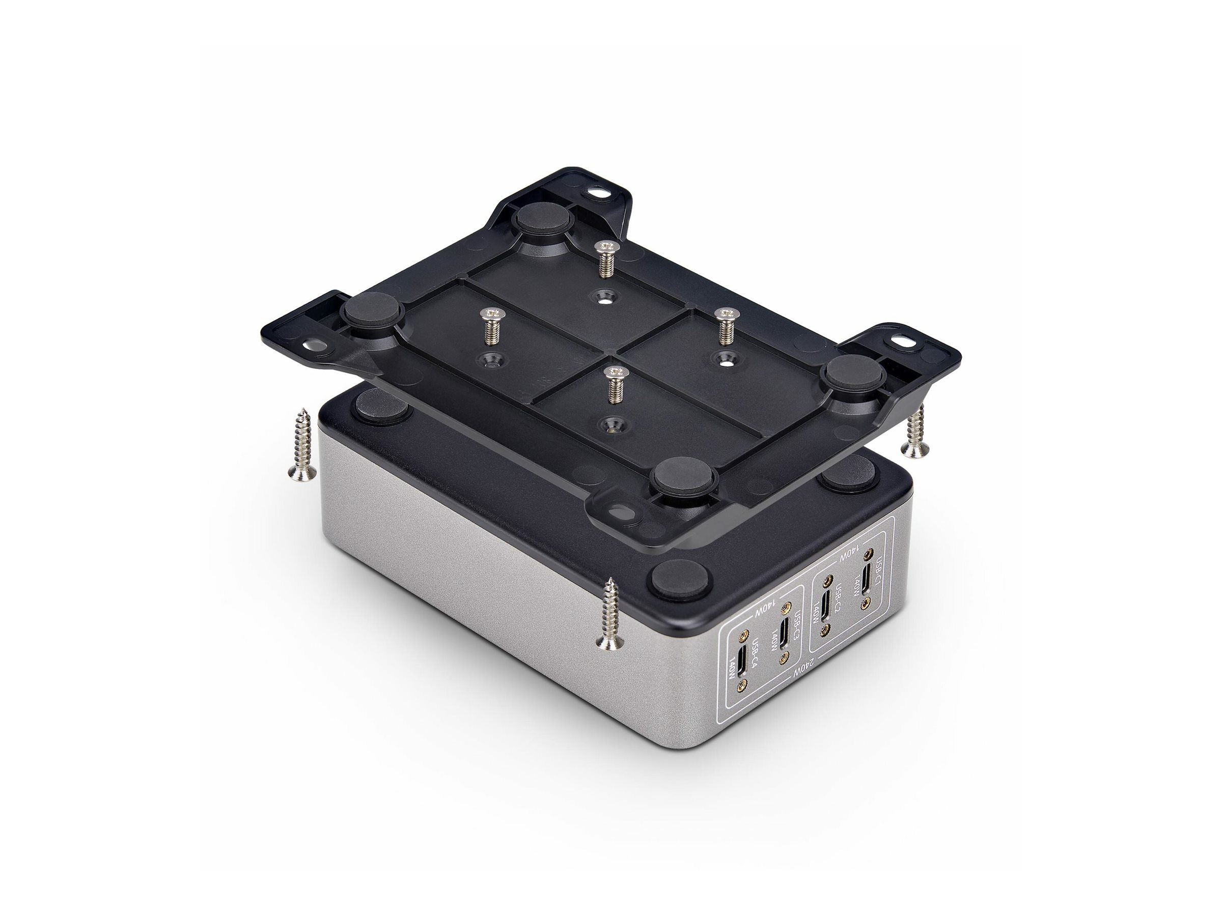 StarTech.com 4-Port USB-C Charger, 240W Total, Single Port 140W EPR - Netzteil - mit Oberflächenmontagehalterung - 240 Watt - 5 A - Power Delivery 3.1 - 4 Ausgabeanschlussstellen (USB-C)