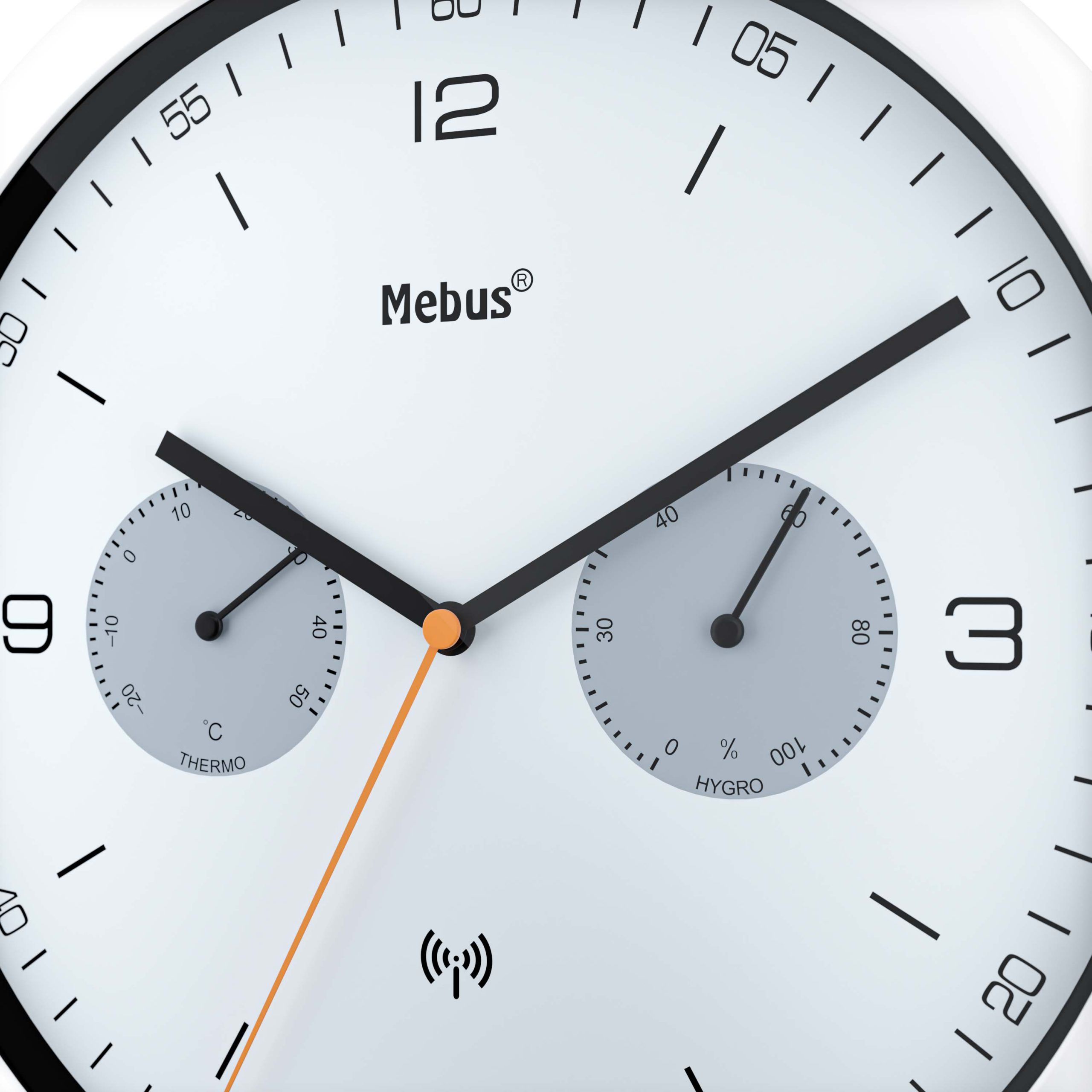 Mebus 52826 - Wand - Rund - Schwarz - Grau - Weiß - Kunststoff - Akku - AA, Ansicht 2