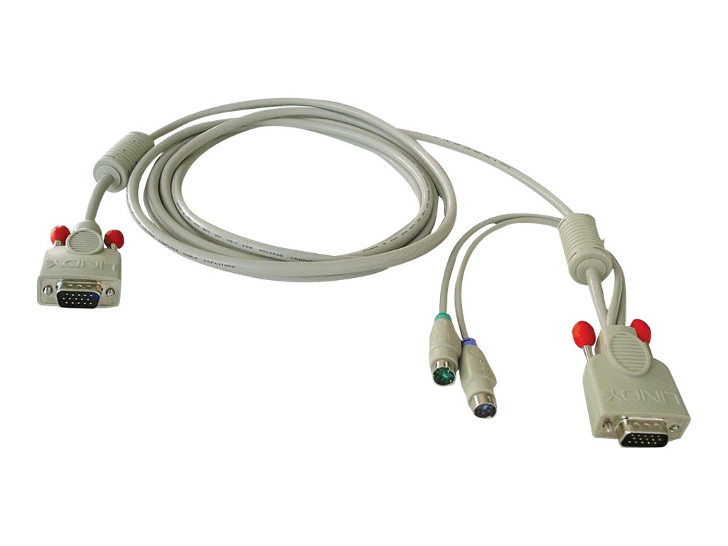 Lindy Combined KVM Cable - Tastatur- / Video- / Maus- (KVM-) Kabel - HD-15 (VGA) (M) zu PS/2, HD-15 (VGA) (M) - 2 m - für CPU Switch P16, P4XT, P8XT