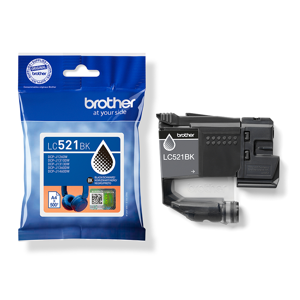 Brother LC521BK - Schwarz - original - Kissen-Pack, Ansicht 2