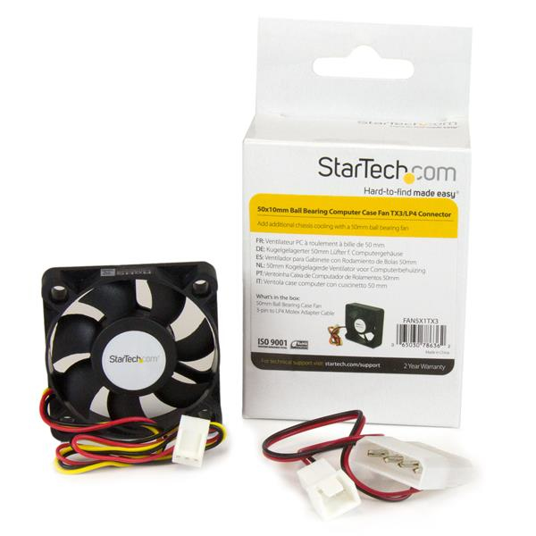 StarTech.com 50x10mm Ersatz Gehäuselüfter Kugelgelagert, Ansicht 3