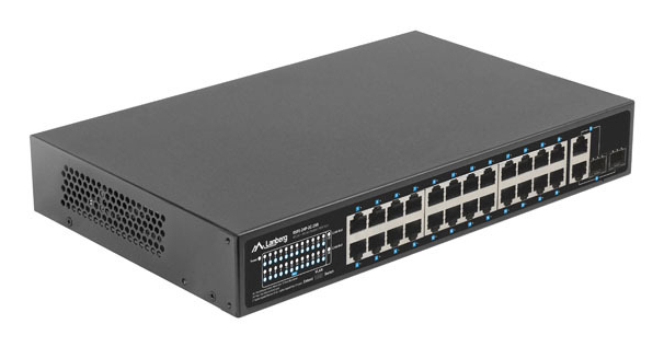 Lanberg Switch 24X 100MB DSP+/2X Combo Rack 19 250W - Switch - 1 Gbps, Ansicht 3