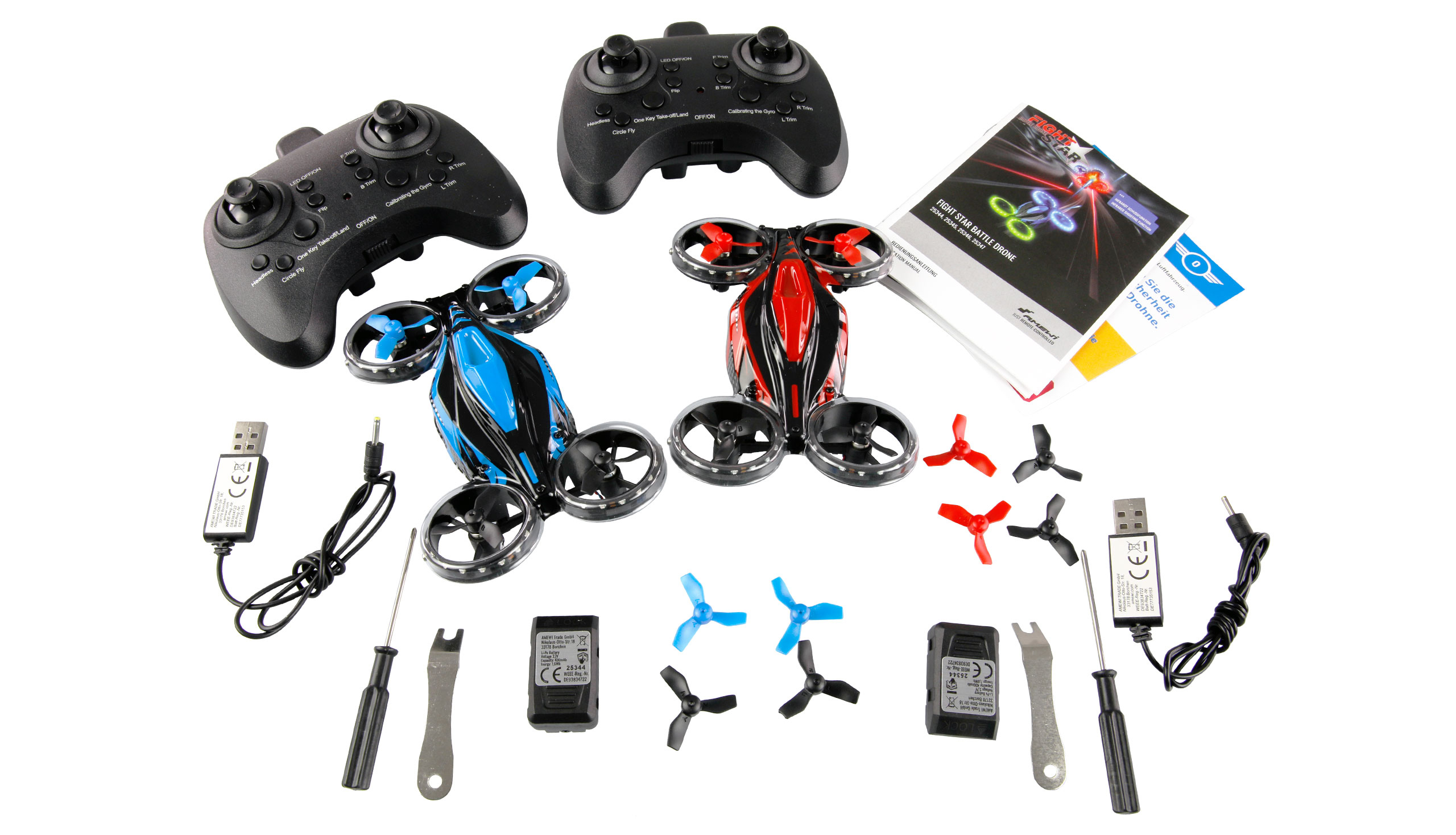 Amewi Fight Star Battle Drone Set RtF rot & blau, Ansicht 3
