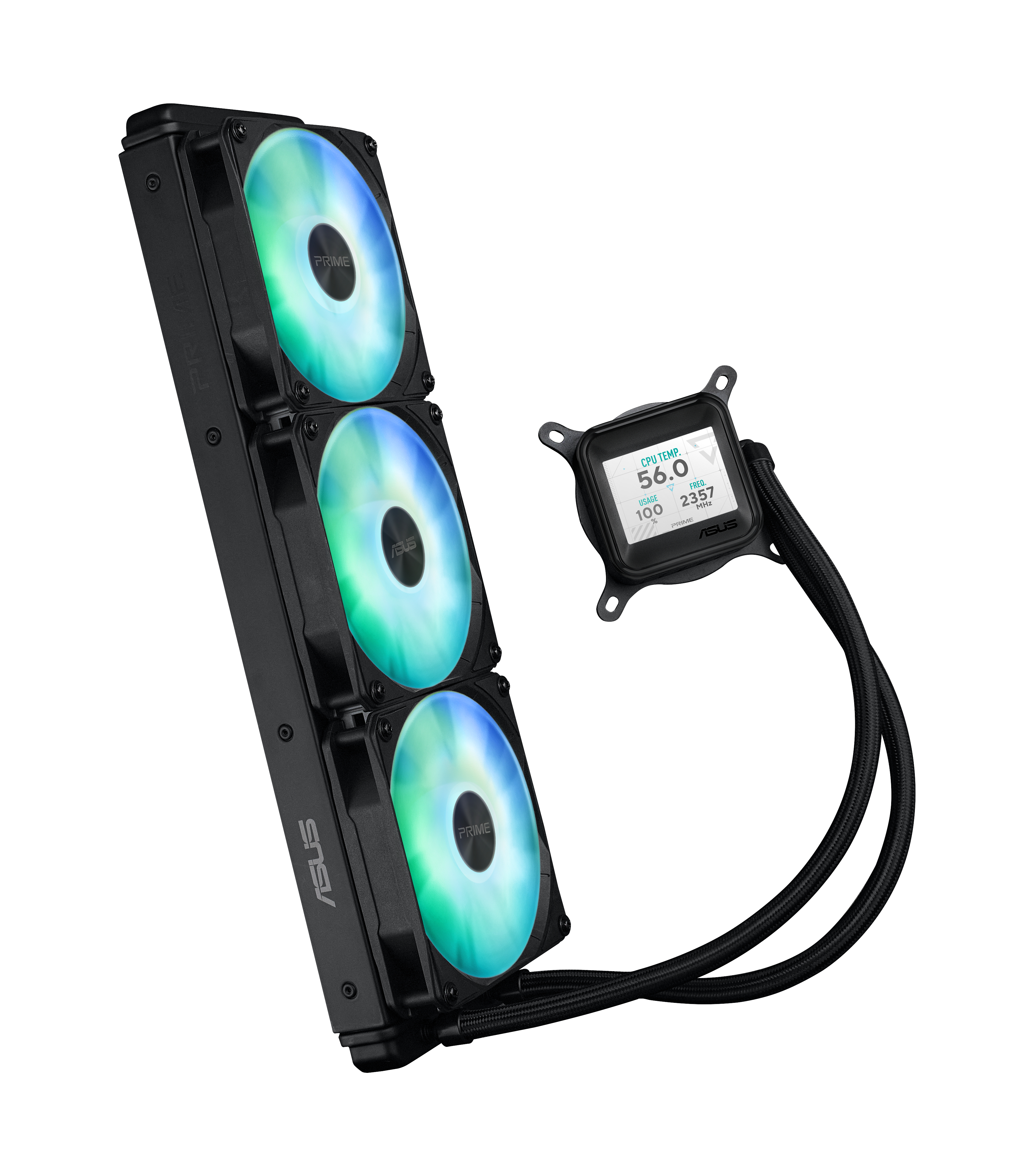 ASUS Prime LC 360 ARGB - Prozessor-Flüssigkeitskühlsystem - Kühlergröße: 360 mm (für: AM4, AM5, LGA1700, LGA1200, etc.), Ansicht 2