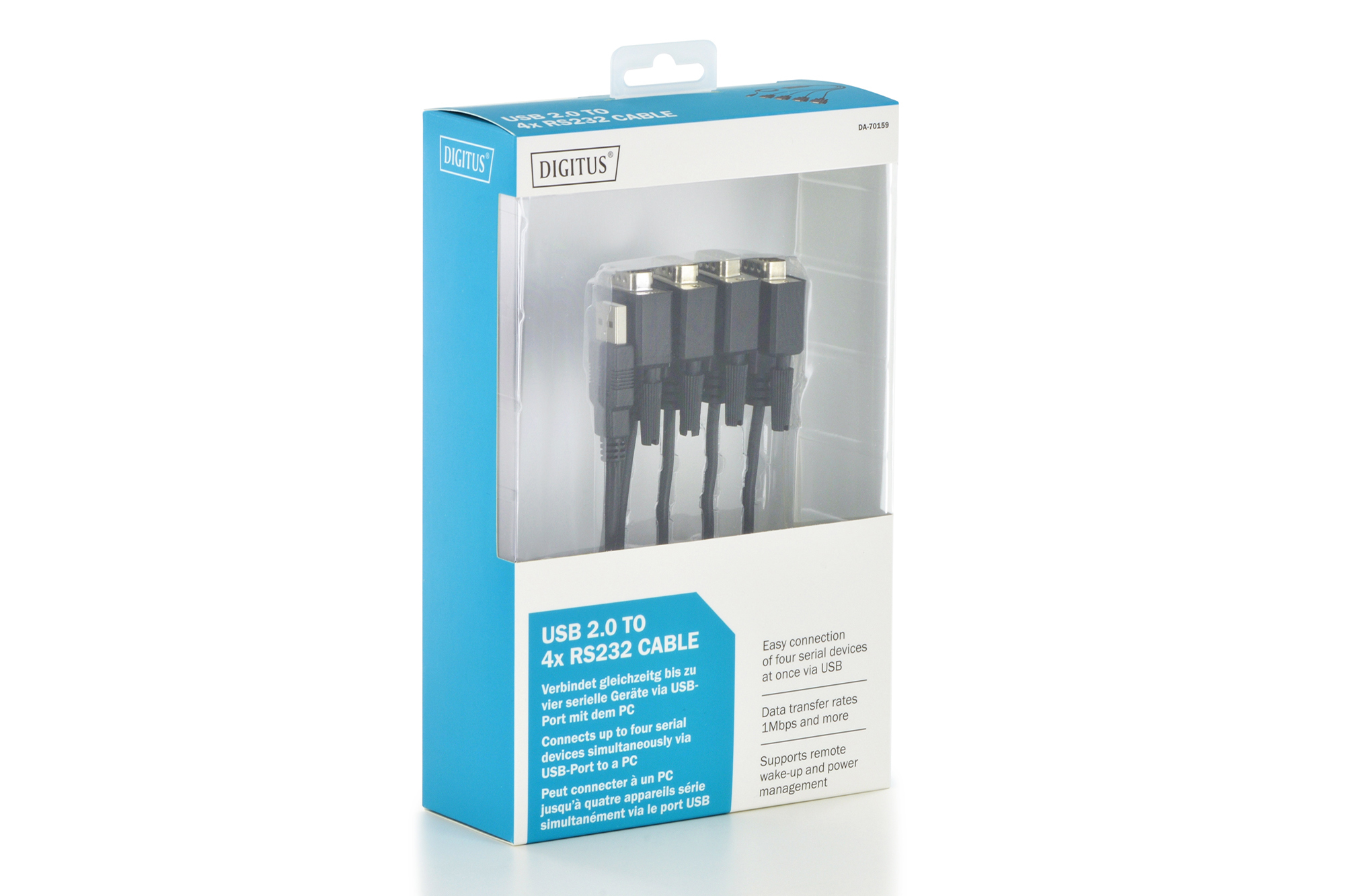 DIGITUS USB 2.0 zu 4xRS232 Kabel, Ansicht 3