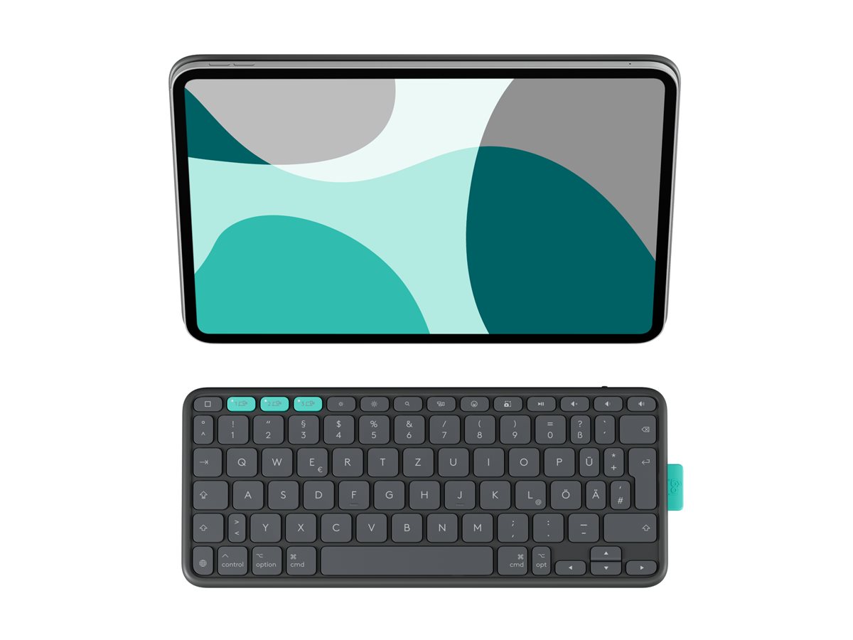 Logitech Flip Folio - Tastatur und Foliohülle - full size - kabellos - Bluetooth 5.1 LE - Graphite - TL: Deutsch, QWERTZ, Ansicht 4