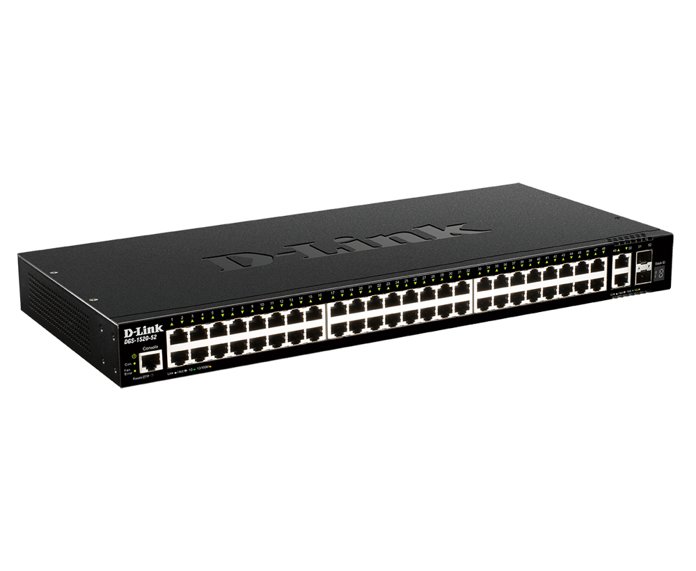 D-Link DGS 1520-52 - Switch - L3 - Smart - 48 x 10/100/1000 + 2 x 10 Gigabit Ethernet + 2 x 10 Gigabit SFP+, Ansicht 2