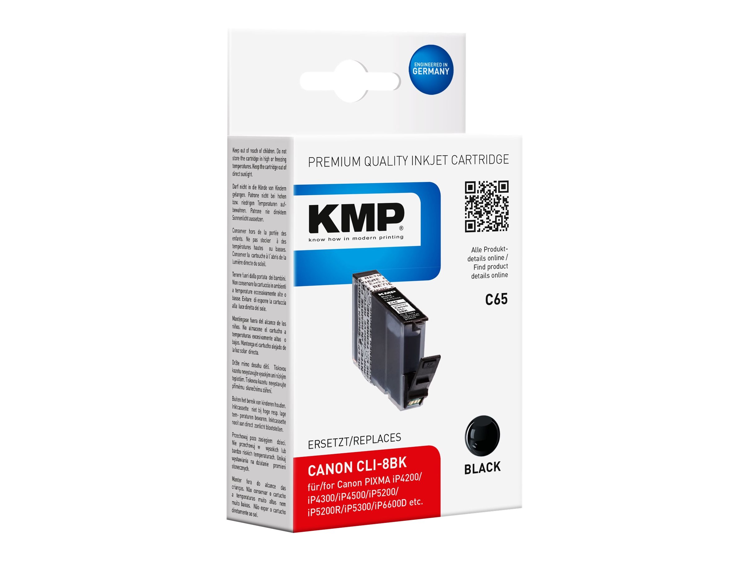 KMP Patrone Canon CLI8BK black 420 S. C65 kompatibel
