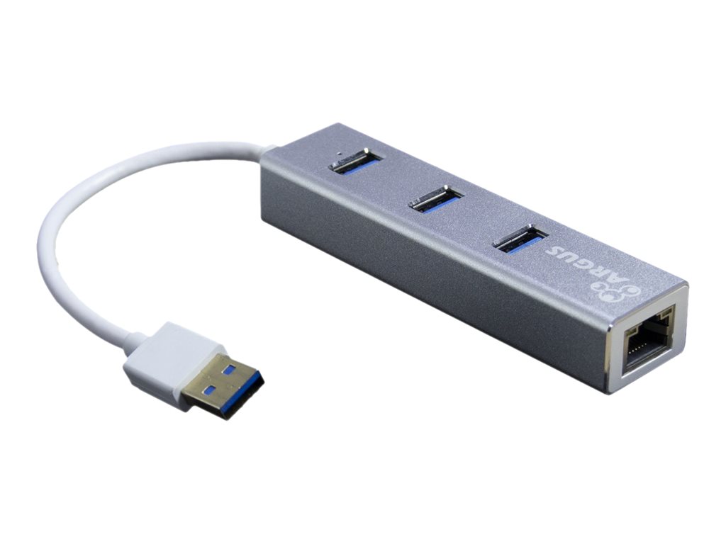 Inter-Tech Argus IT-310-S - Hub - 3 x SuperSpeed USB 3.0 + 1 x 10/100/1000, Ansicht 3