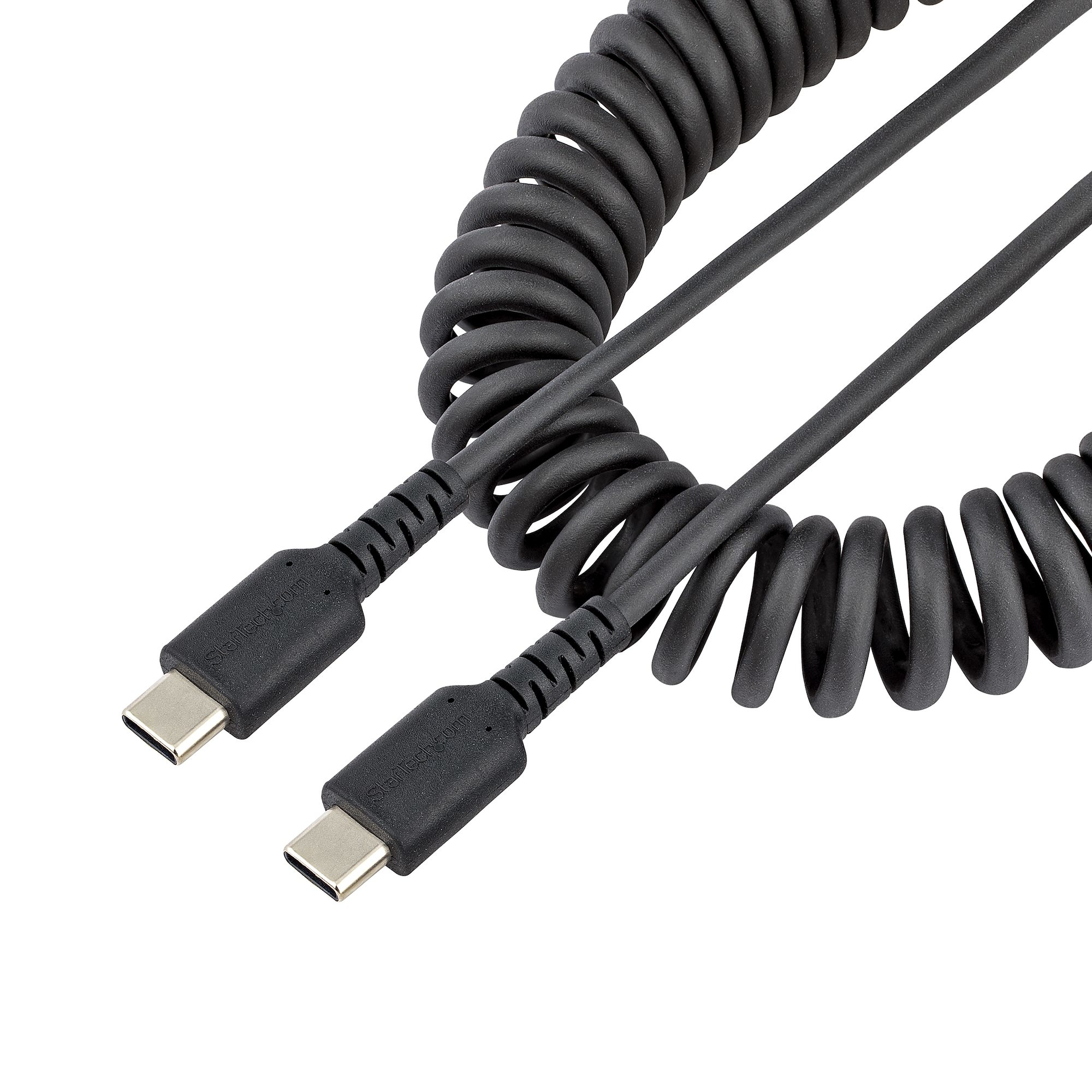 StarTech.com 50cm USB C auf USB C Kabel, hochbelastbares Spiralkabel zum Laden und Synchronisieren, USB C 2.0 Kabel, Ansicht 2