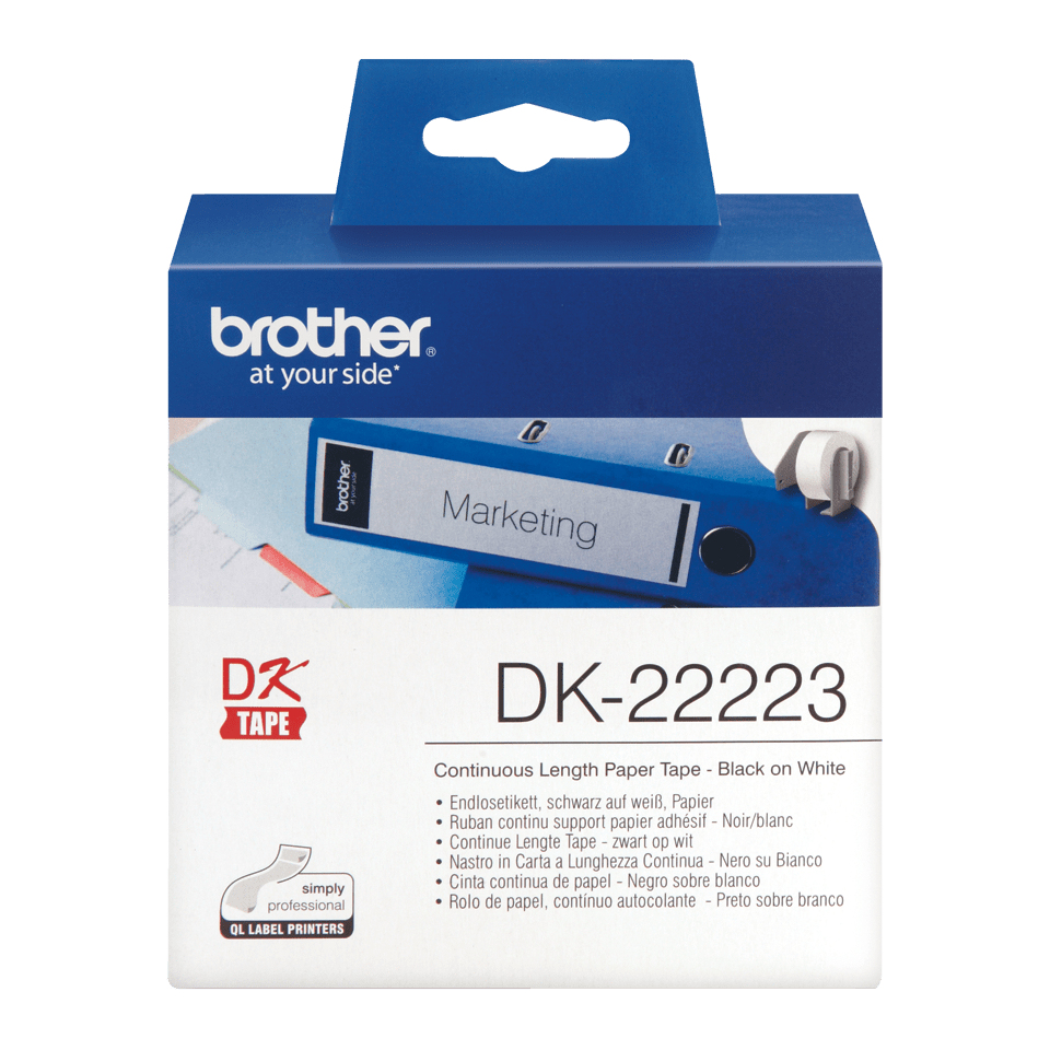 Brother DK-22223 - Papier - Schwarz auf Weiß - Rolle (5 cm x 30,5 m), Ansicht 4