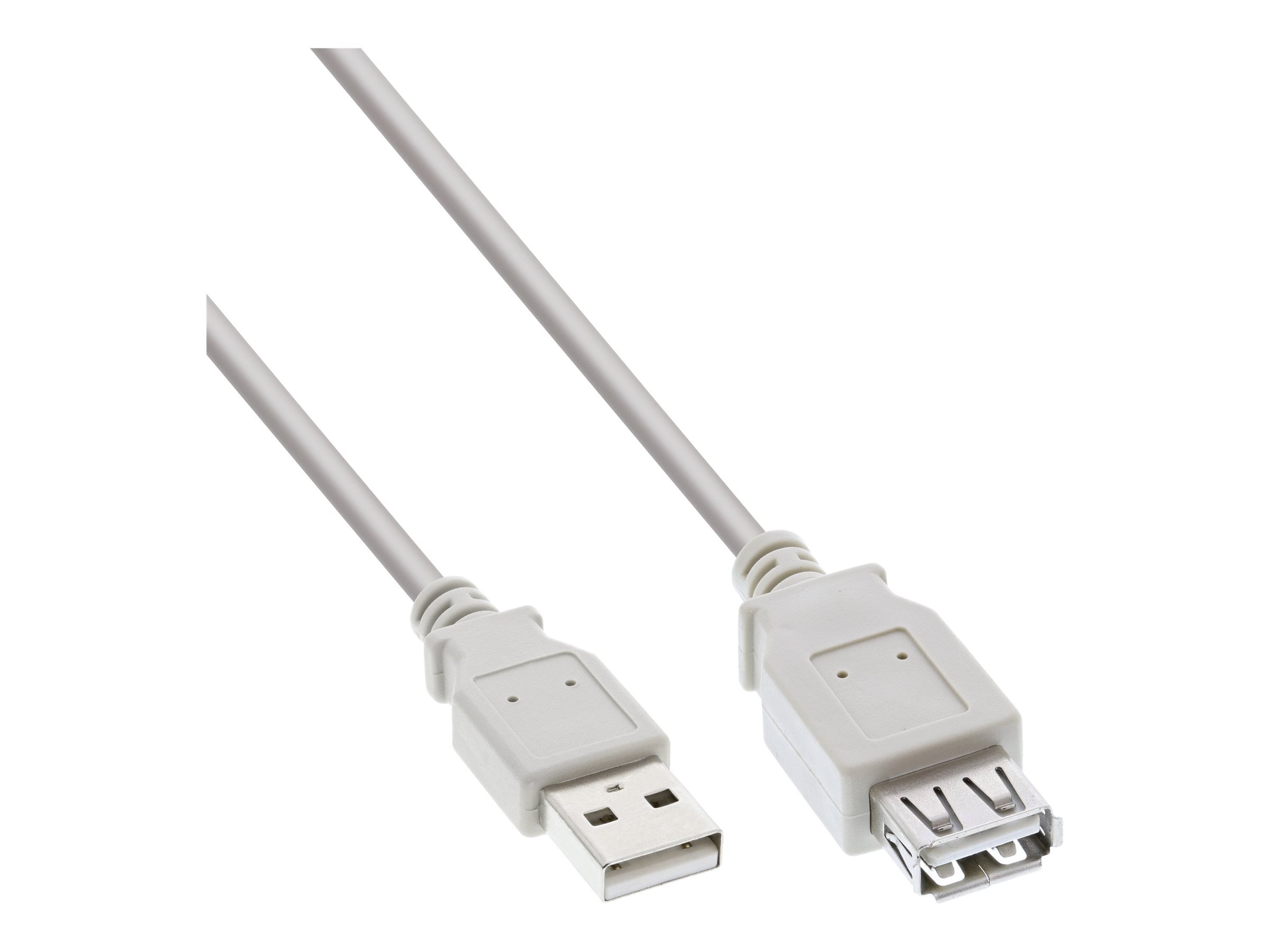 InLine USB 2.0 Verlängerung - Stecker  Buchse - Typ A - beigegrau - 3m