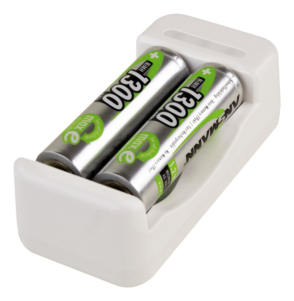 Ansmann Ladegerät Basic II inkl. 2 x AA 1300mAh Akku 1001-0119-01 - Ladegerät - Nickel-Cadmium (NiCd), Ansicht 2