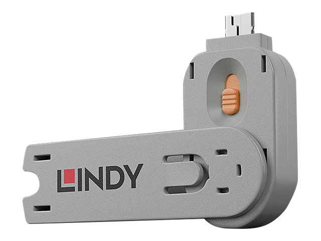 Lindy USB Type A Port Blocker Key - USB-Portblocker - orange