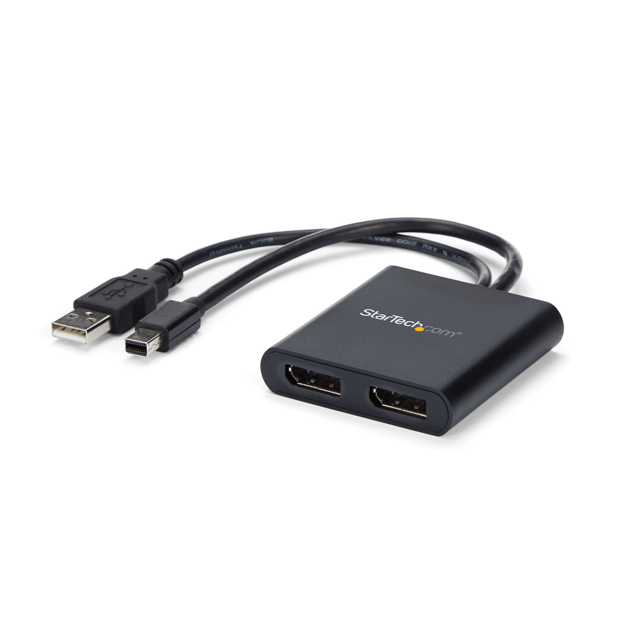 StarTech.com 2-Port Multi-Monitor-Adapter - Mini DisplayPort auf 2x DisplayPort MST Hub - Dual 4K 30Hz - Video Splitter für den erweiterten Desktop-Modus nur auf Windows-PCs - mDP 1.2 auf 2x DP, Mini DisplayPort, 2x DisplayPort, 3840 x 2160 Pixel, Schwarz, Kunststoff, 4K Ultra HD