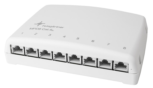 Telegärtner Karl Gärtner Mini Distributor MPD8-HS K - Kabelverteilerkasten - RJ-45 X 8, Ansicht 2