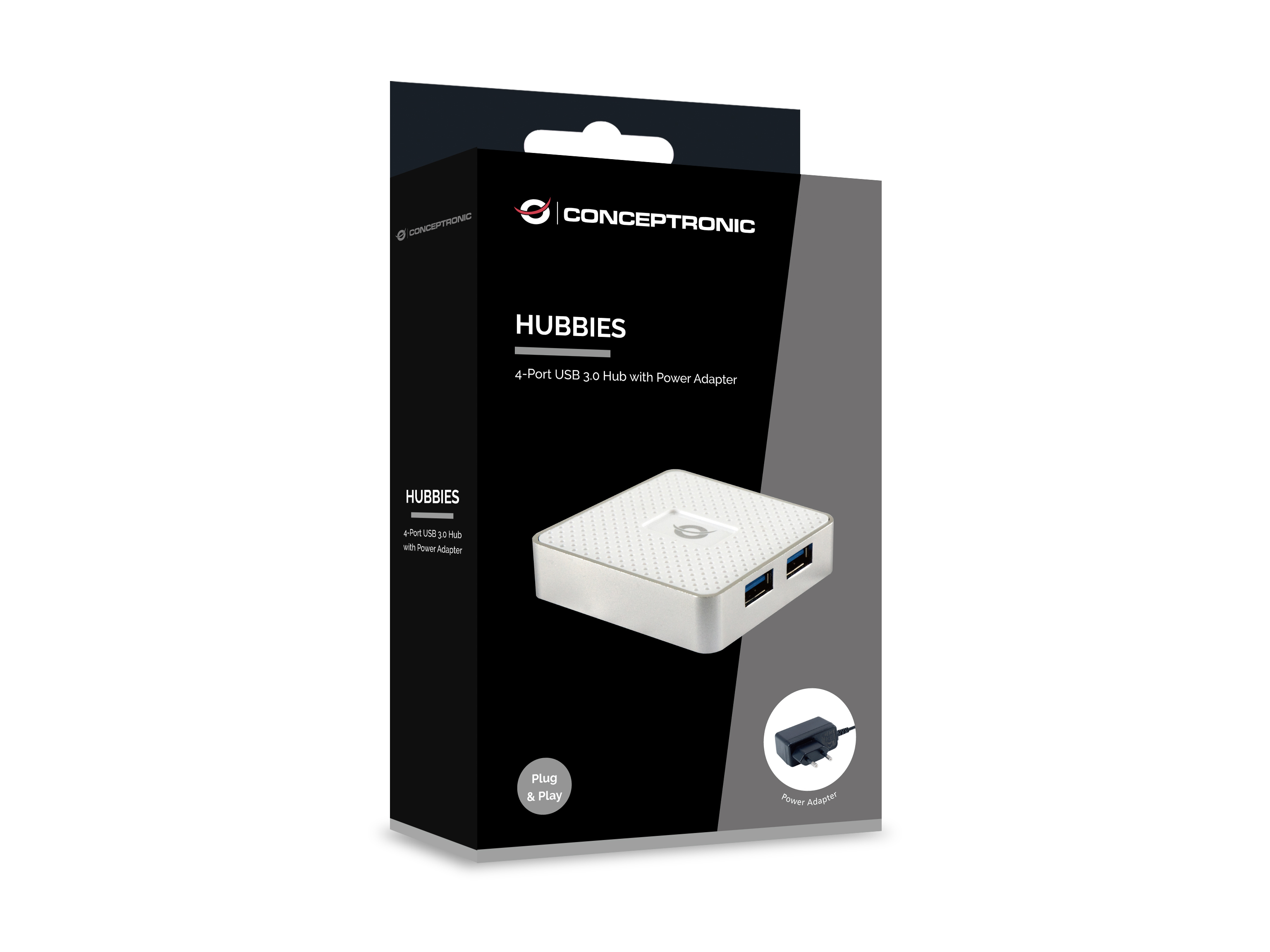 Conceptronic HUBBIES03W - Hub - 4 x SuperSpeed USB 3.0, Ansicht 3