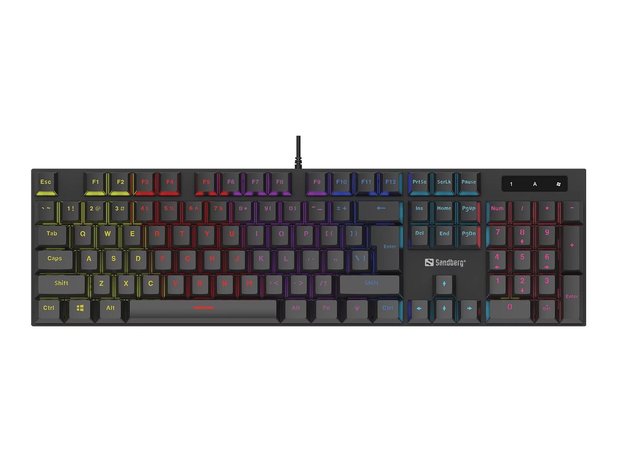 SANDBERG Tastatur - Hintergrundbeleuchtung - TL: Deutsch, QWERTZ, Ansicht 3
